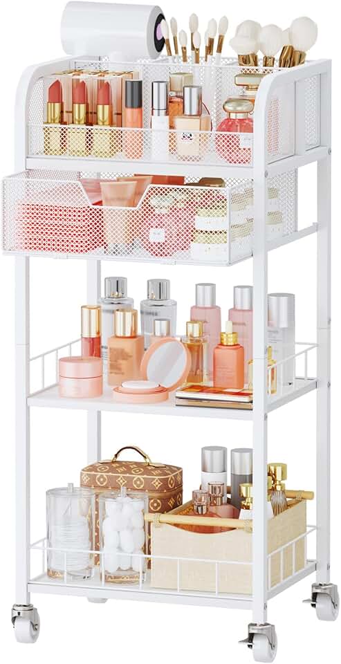 4-Tier Makeup and Skincare Storage Cart