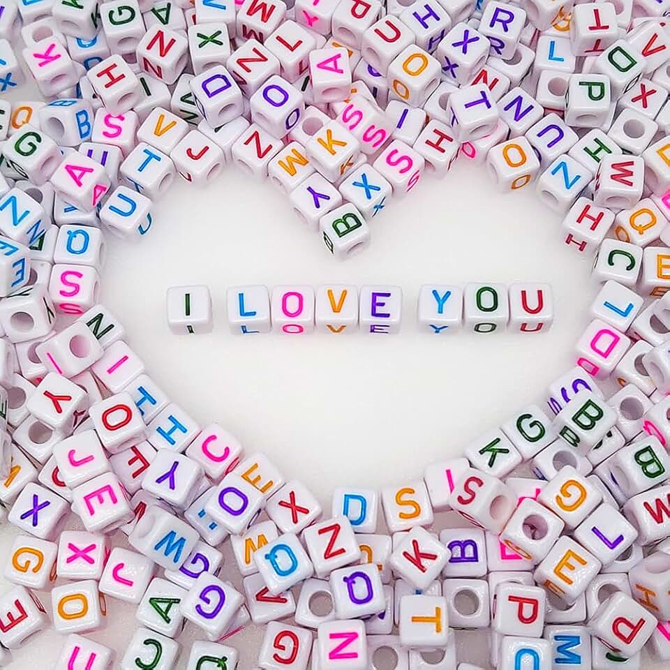 Over 300 White Acrylic Alphabet Beads for Jewelry Making
