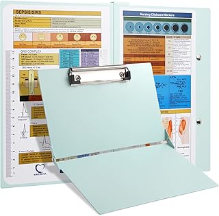 Foldable Nursing Clipboard with Medical Cheat Sheets