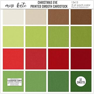 Linen Print Cardstock, 67lb, 32 Sheets, 16 Colors