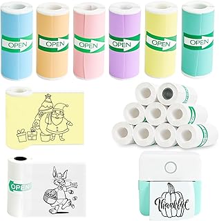 Set of 16 Thermal Sticker Rolls for Mini Printer