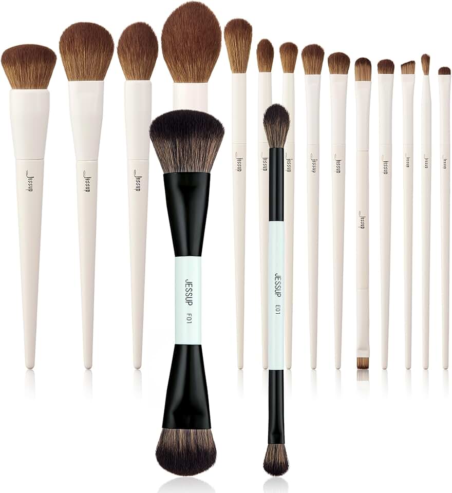 14-Piece Makeup Brush Set with 2 Double-Sided Brushes