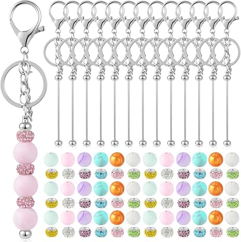 84-Piece Beadable Keychain Making Kit
