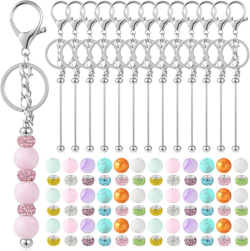 84-Piece Beadable Keychain Making Kit