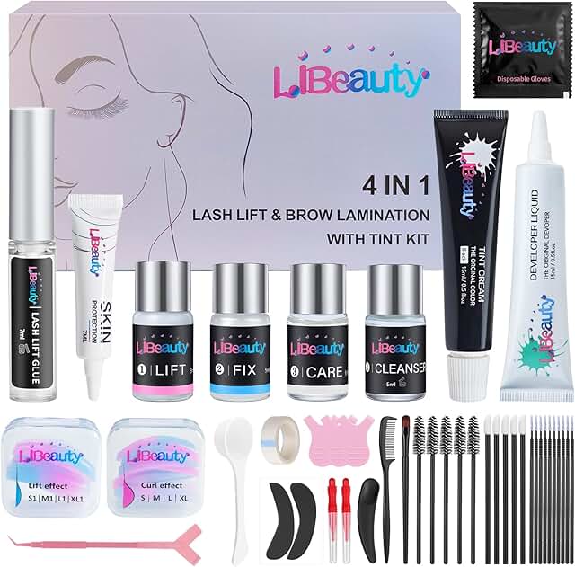 Lash Lift and Color Kit with Tools for Home and Salon