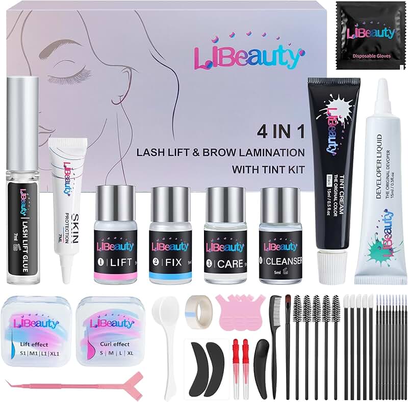Lash Lift and Color Kit with Tools for Home and Salon