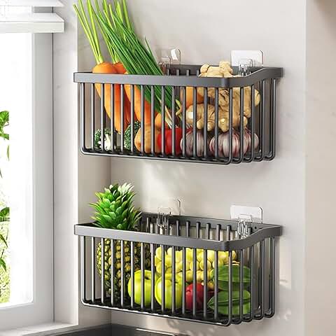 Two Wire Fruit and Vegetable Baskets for Kitchen Storage