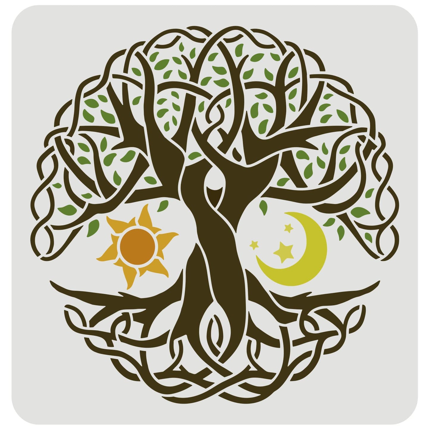 Celtic Tree of Life Art Painting Template 11.8x11.8 inch