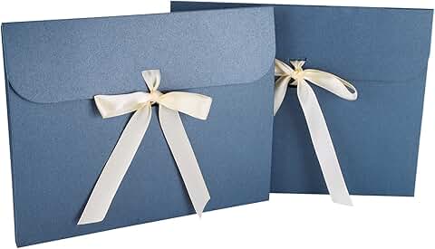10 Paper Gift Envelope Bags with Ribbon Bow