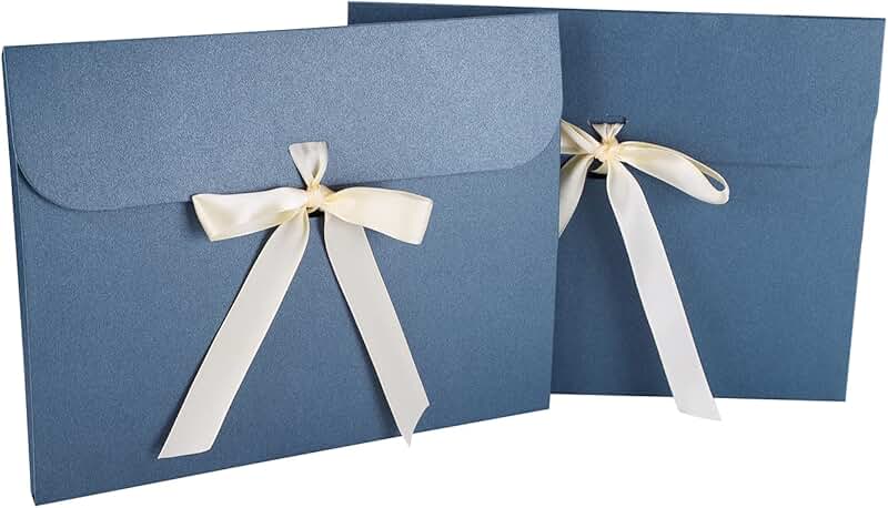 10 Paper Gift Envelope Bags with Ribbon Bow