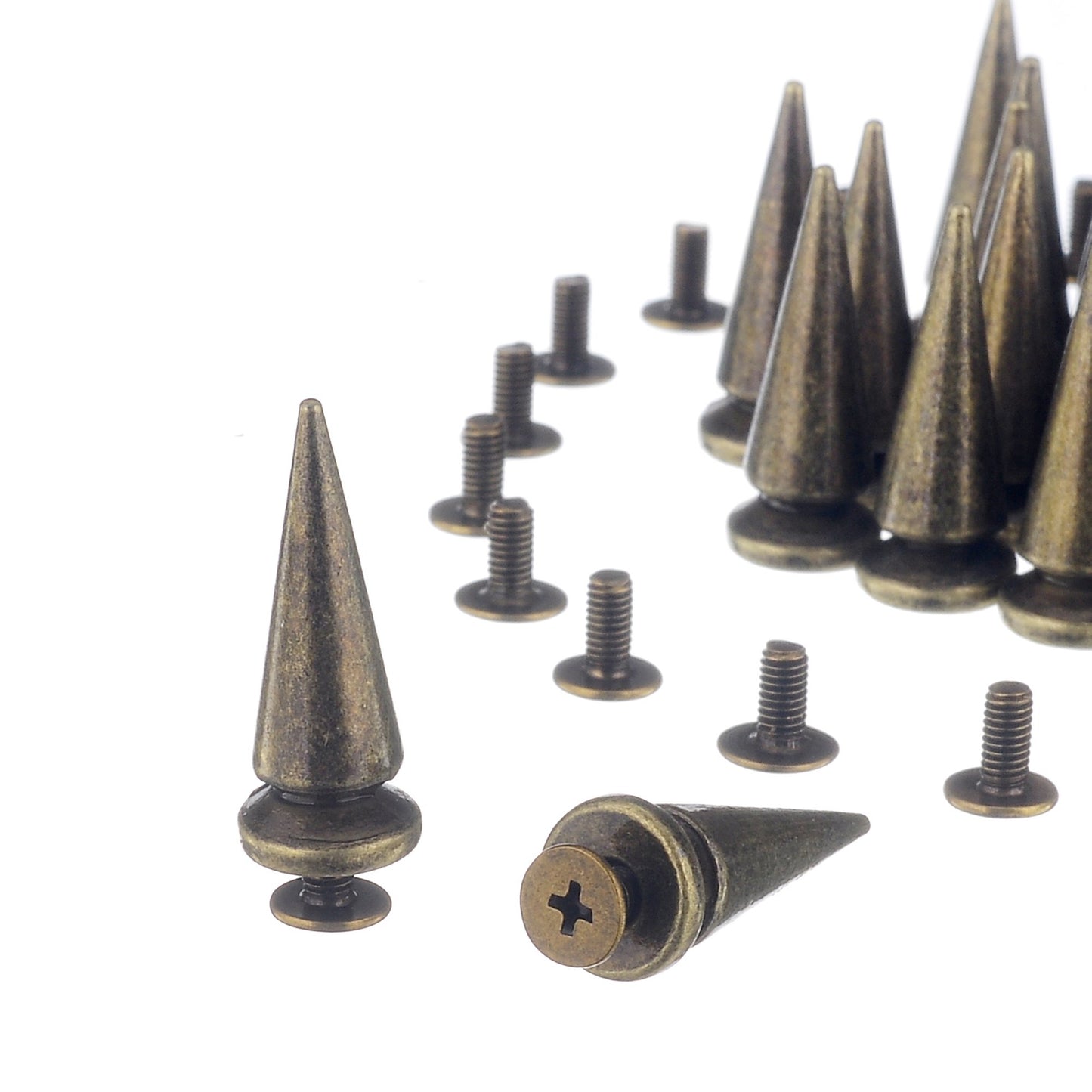 Bronze Metal Tree Spikes & Studs - 30 Sets 25MM