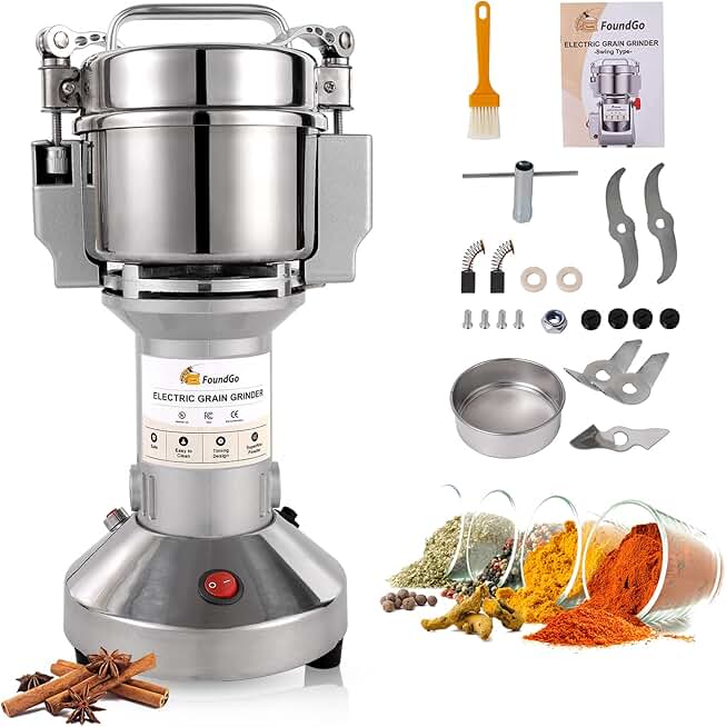 Electric Grain and Spice Grinder, 150g Capacity