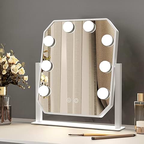 Vanity Mirror with Lights, Magnifier, Touch Control