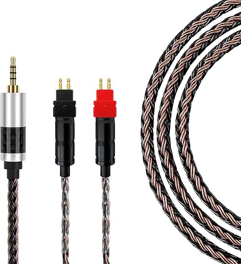 2.5mm Balanced Headphone Cable, 4ft Silver Plated Braided
