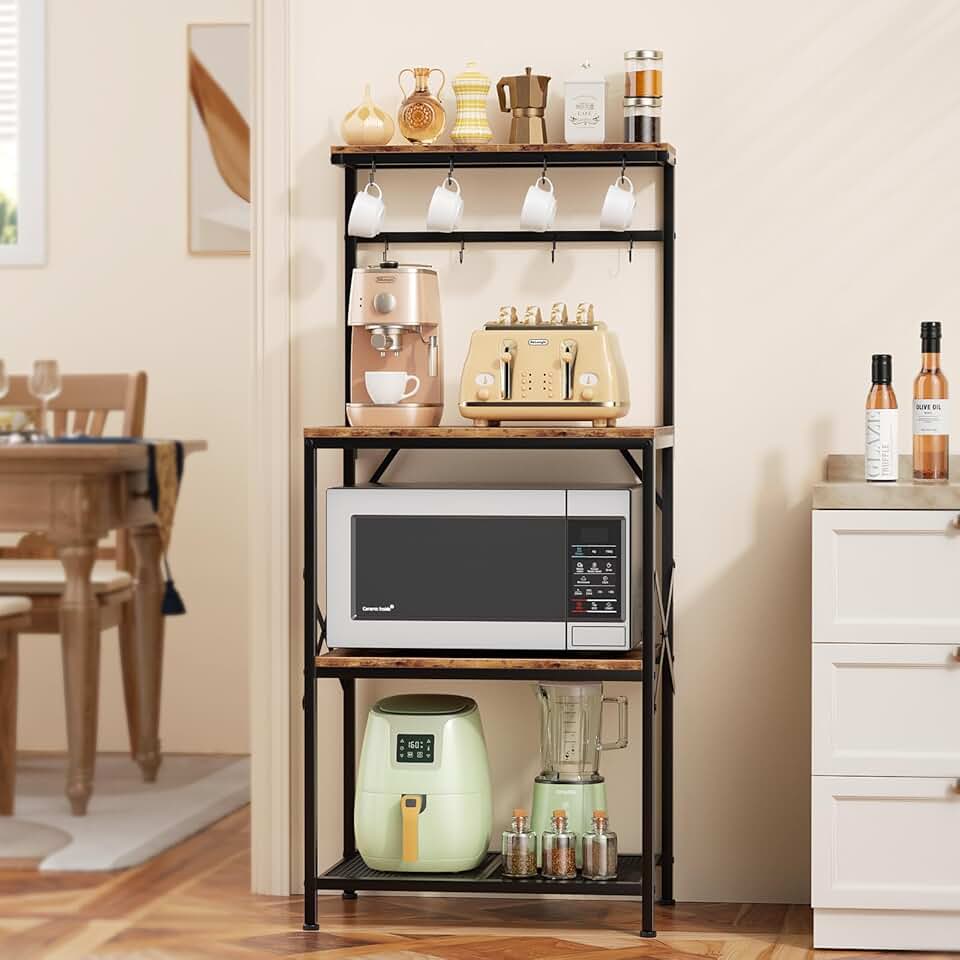 Rustic Brown Kitchen Storage and Organizer Stand