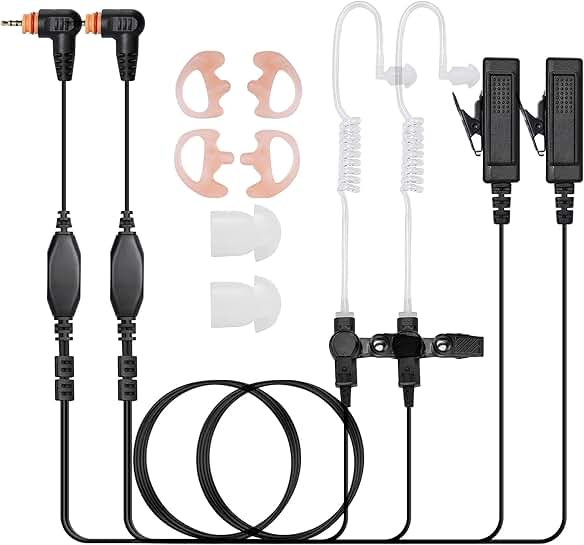 2 Pack SL300 Earpiece with Microphone and Earmolds