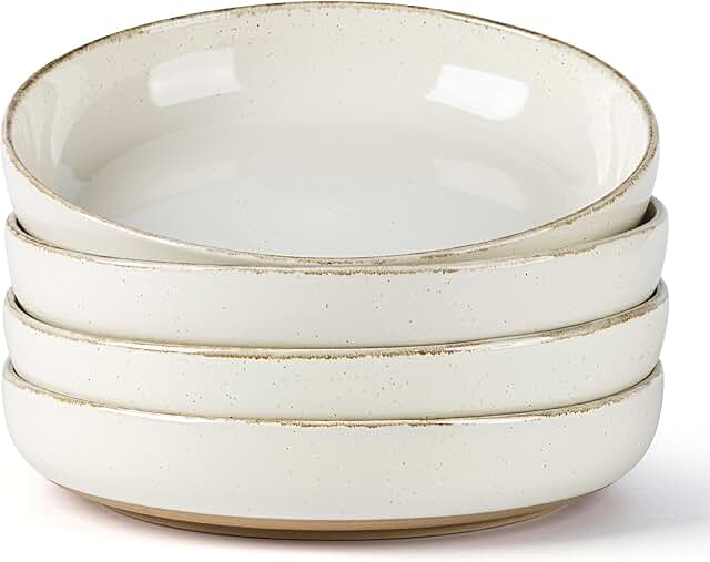 Set of 4 Large 8.75" Ceramic Pasta Bowls