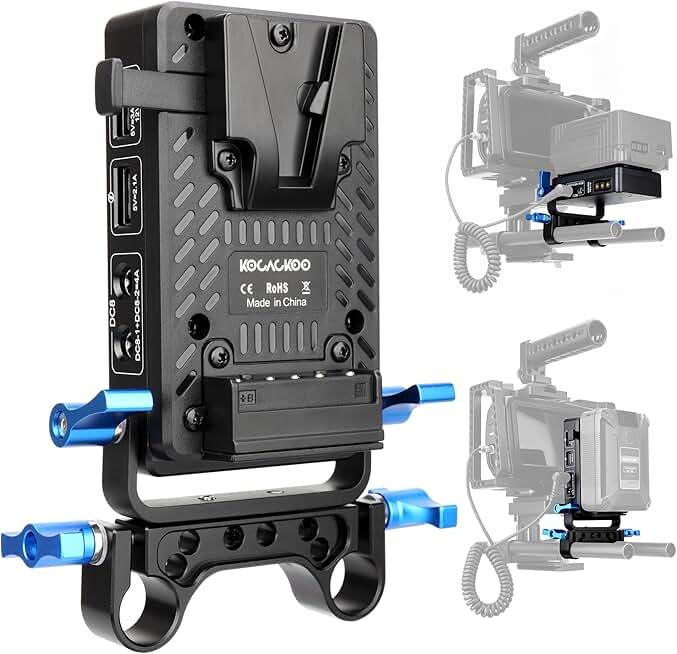 Mini V Mount Battery Adapter Plate with Multiple Power Outputs