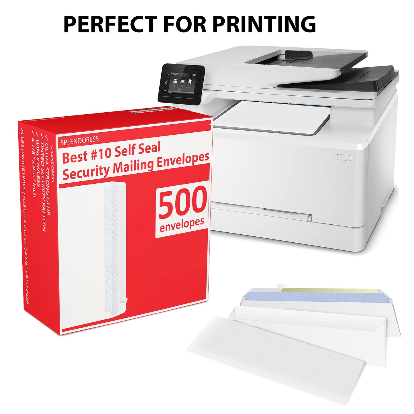 Self Seal Letter Size Envelopes, 500 Pack