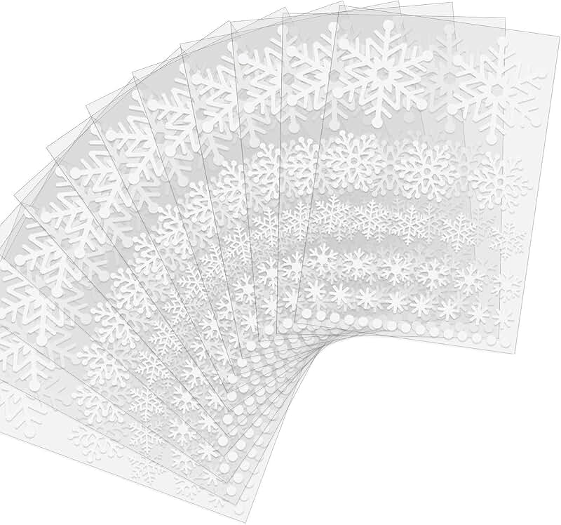 39 Christmas Glitter Snowflake Stickers for Holiday Decor