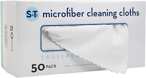 50 Pack White Microfiber Cleaning Cloths