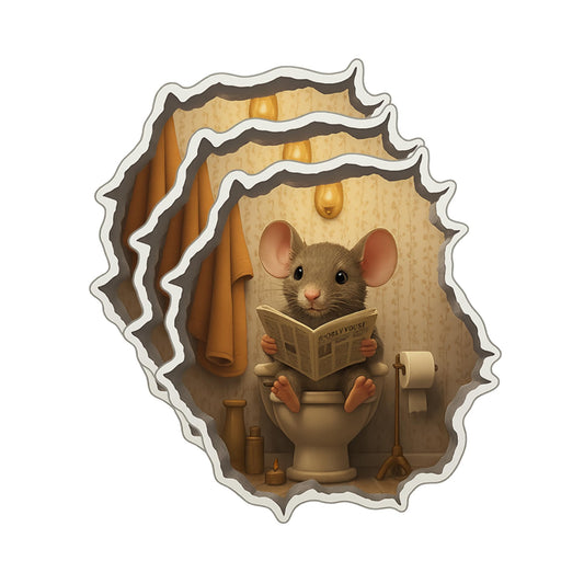 Mouse Hole Wall Decal Set, Waterproof Vinyl, 3 Pieces
