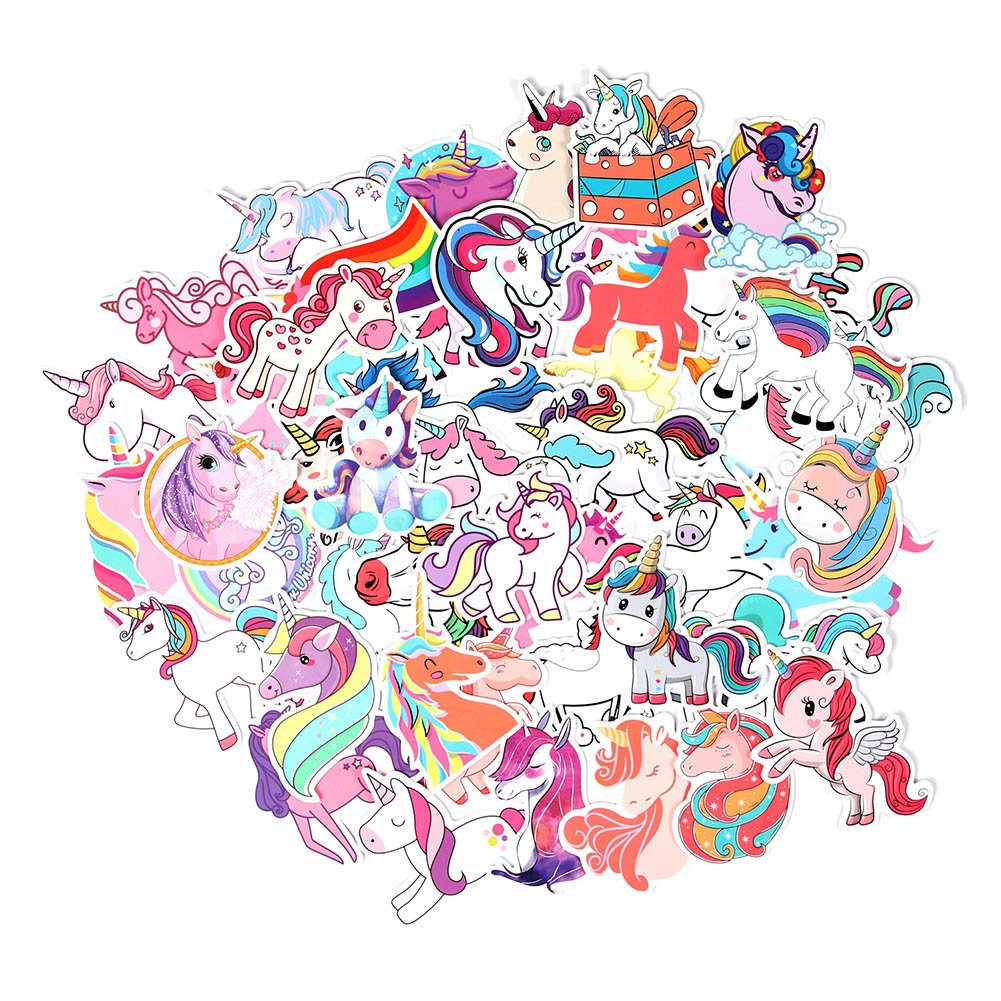 50pcs Cute Unicorn Stickers for Laptop and Water Bottle