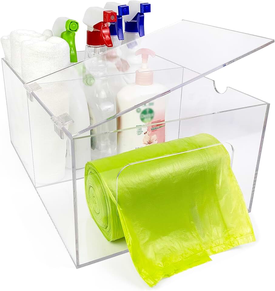 Acrylic 2-in-1 Trash Bag and Storage Organizer