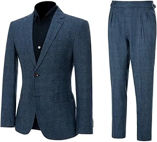 Tweed Plaid Men's 2-Piece Suit for Casual or Business