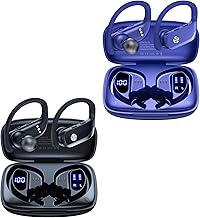 Wireless Earbuds with LED Display and Earhooks