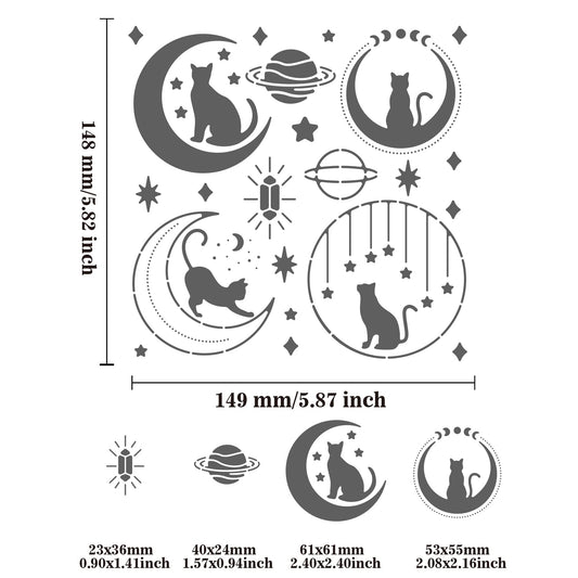 Stainless Steel Moon Cat Star Cutting Die 6x6
