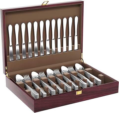 Silverware Storage Box with Felt Lining and Lid