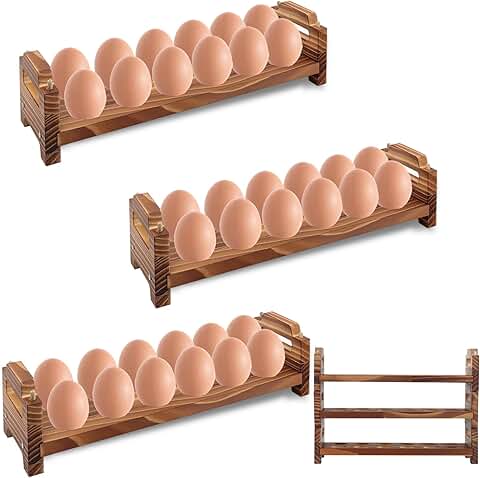 3-Layer Wooden Egg Holder for Countertop