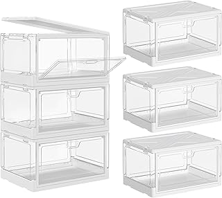 Stackable Clear Storage Bins with Lids, 3 Pack