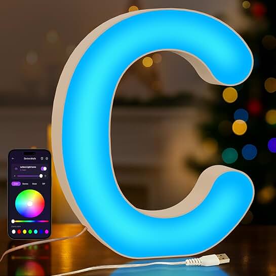 USB LED Alphabet Light with Music Sync for Wall Decor