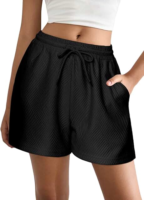 Women's Textured Lounge Shorts with Pockets