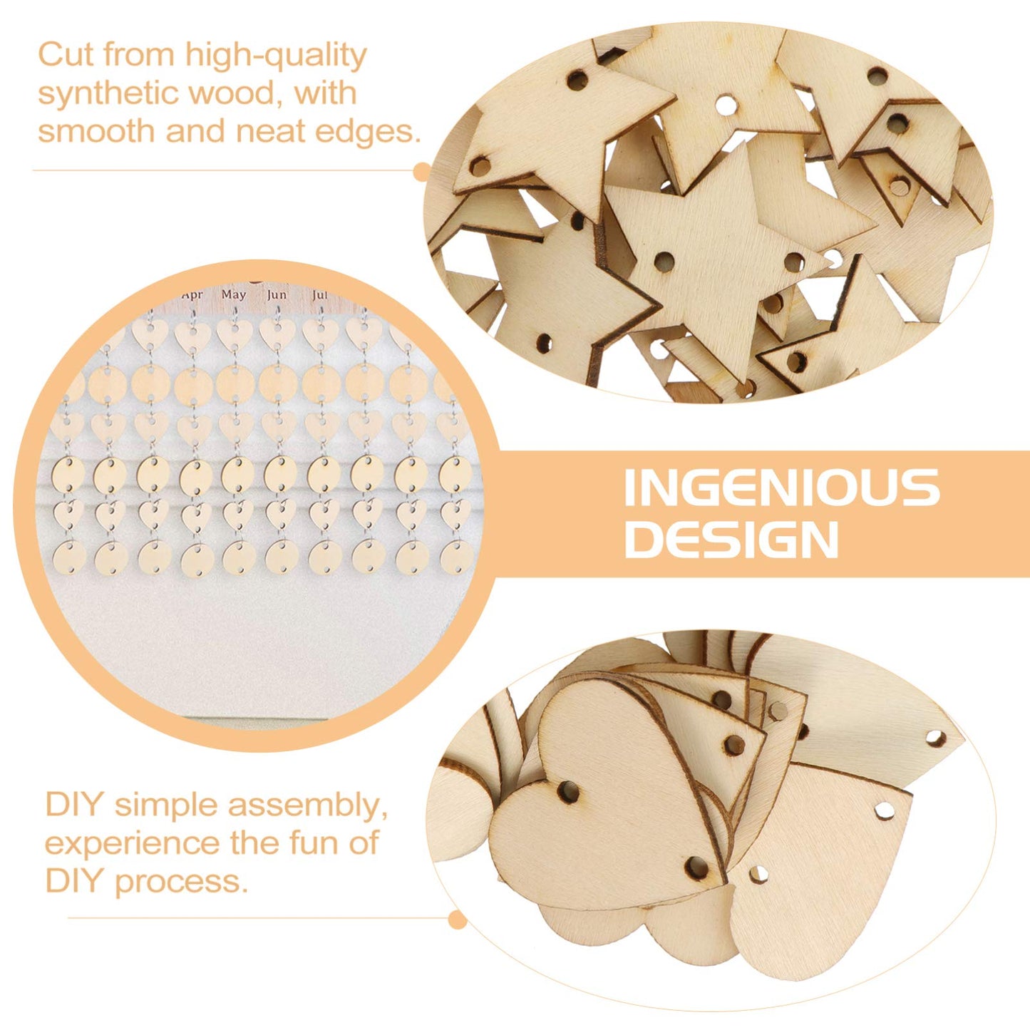 Valentine's Wooden Craft Kit 240Pcs with Rings