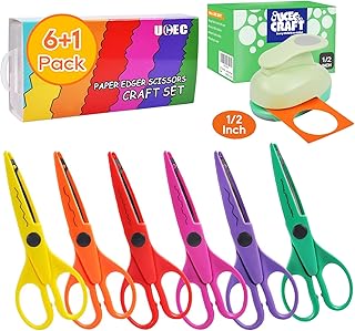 Craft Scissors and Paper Punch for Crafts and Scrapbooking