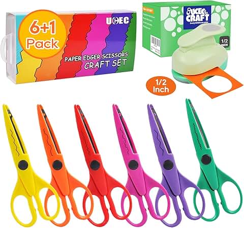 Craft Scissors and Paper Punch for Crafts and Scrapbooking