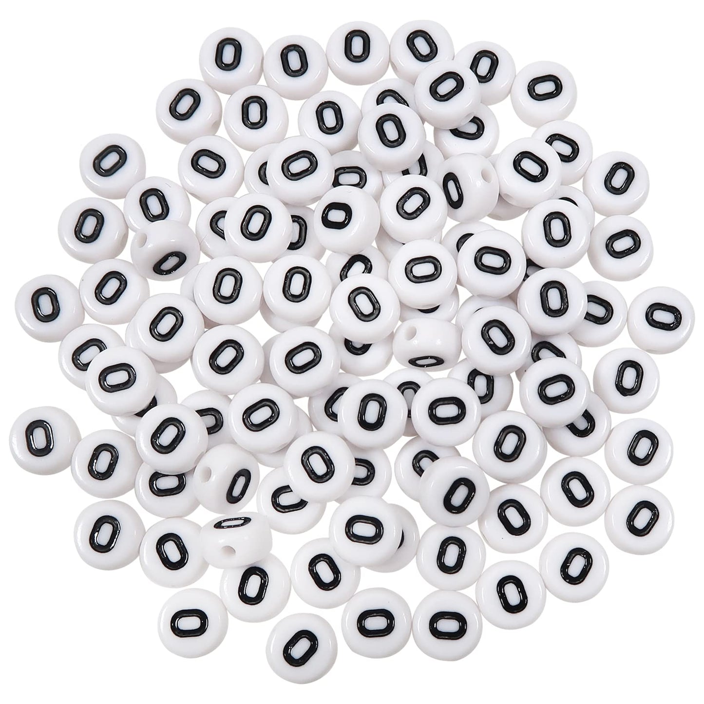 White and Black Acrylic Letter Beads for DIY Jewelry Making