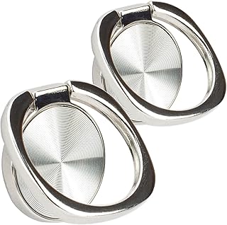 Two Rounded CD Texture Phone Ring Holders with 360° Rotation