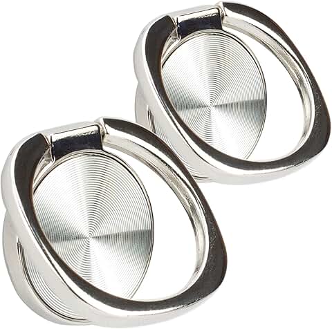 Two Rounded CD Texture Phone Ring Holders with 360° Rotation
