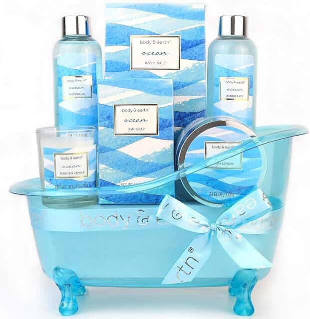 Bath and Body Gift Set with Lavender and Ocean Scents