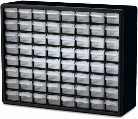 Plastic 64-Drawer Storage Cabinet for Garage and Organization