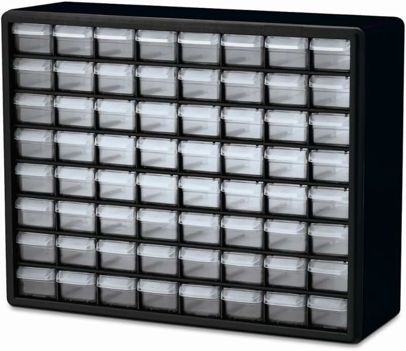 Plastic 64-Drawer Storage Cabinet for Garage and Organization