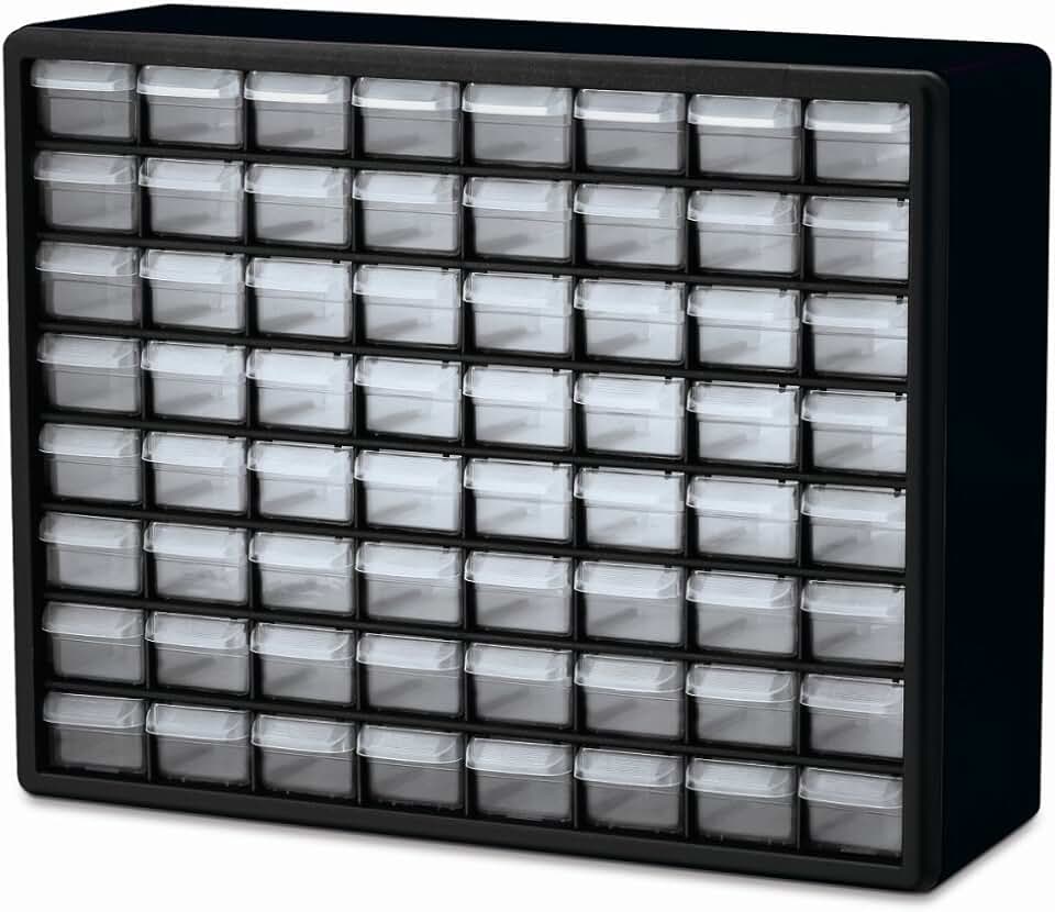 Plastic 64-Drawer Storage Cabinet for Garage and Organization