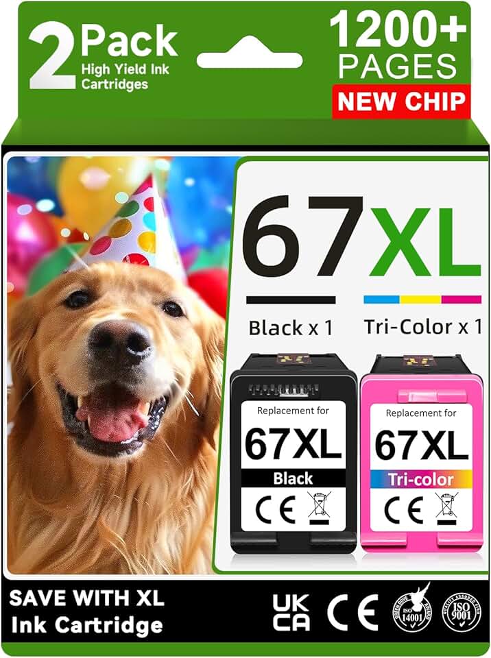 Black and color ink cartridge for compatible printers
