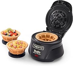 Black Belgian Waffle Bowl Maker, 9.3 x 8.25 x 5.25 inches