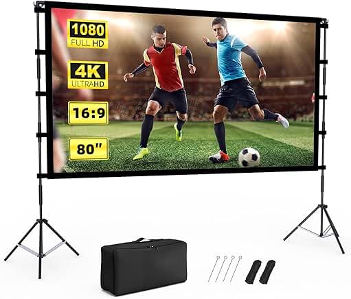 Outdoor 80" Portable Foldable Projector Screen with Stand