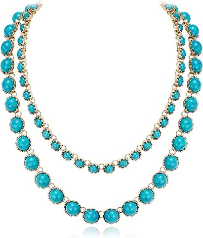 Turquoise Beaded Layered Necklace for Summer
